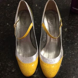 J. Crew Metallic Mary Janes